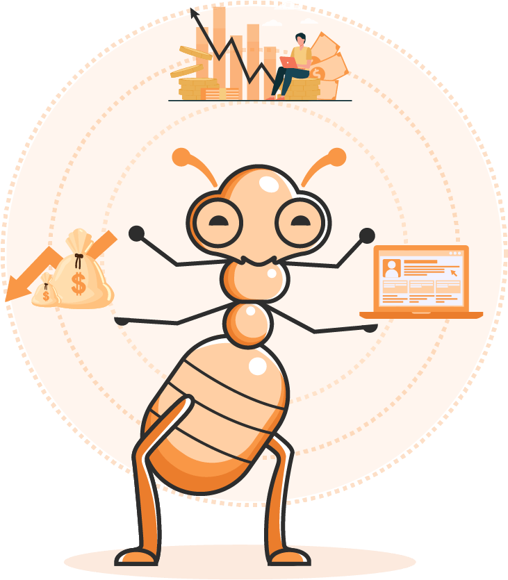 Ant Queue character illustrating service management